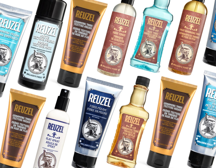 Variety of Reuzel hair styling products