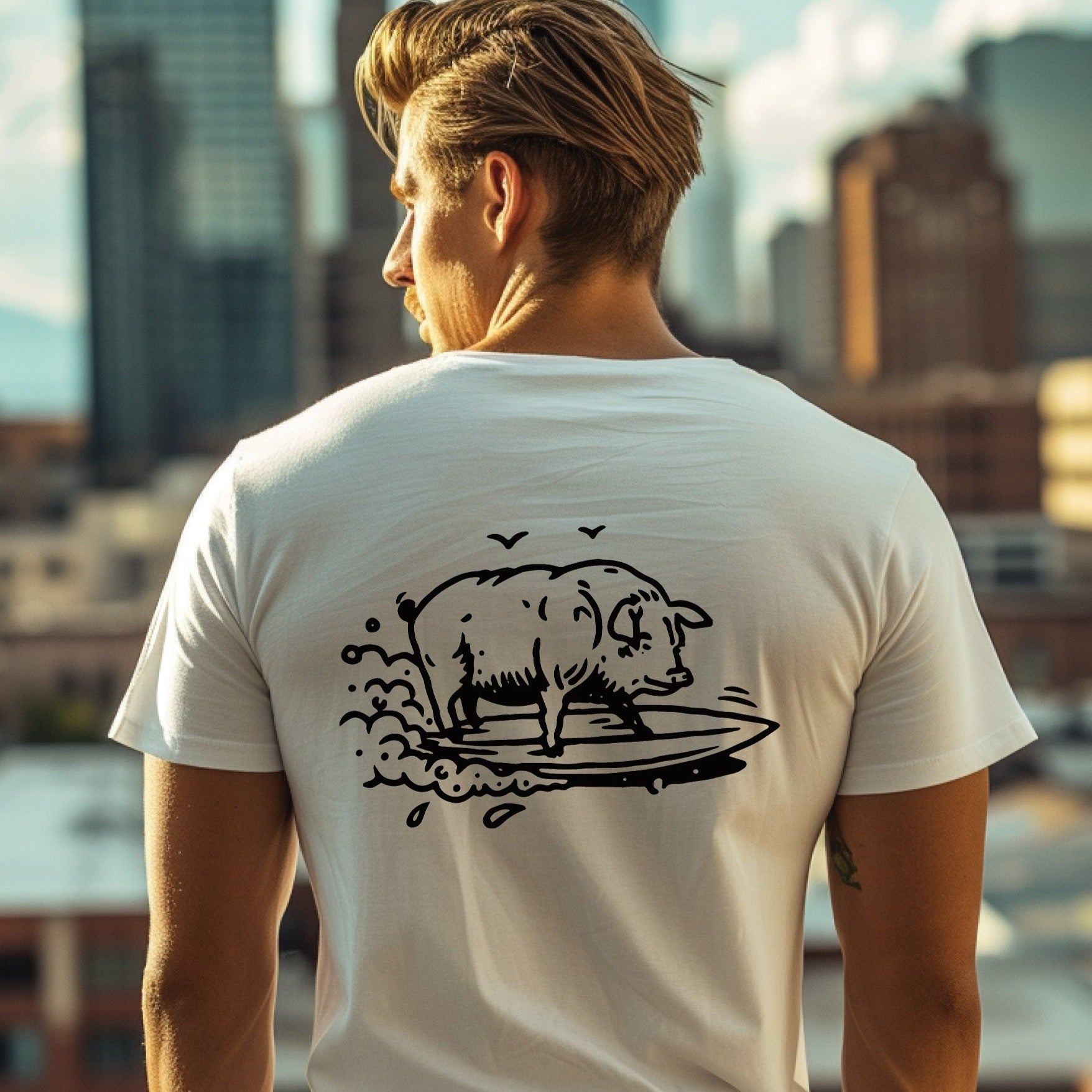 Surfing Swine Tee Shirt