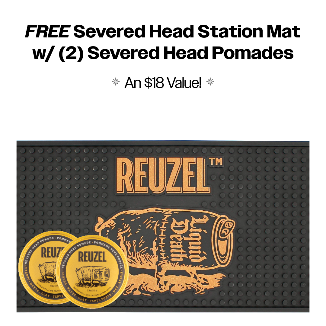 FREE REUZEL x Liquid Death Mat w/ (2) Severed Head Pomades