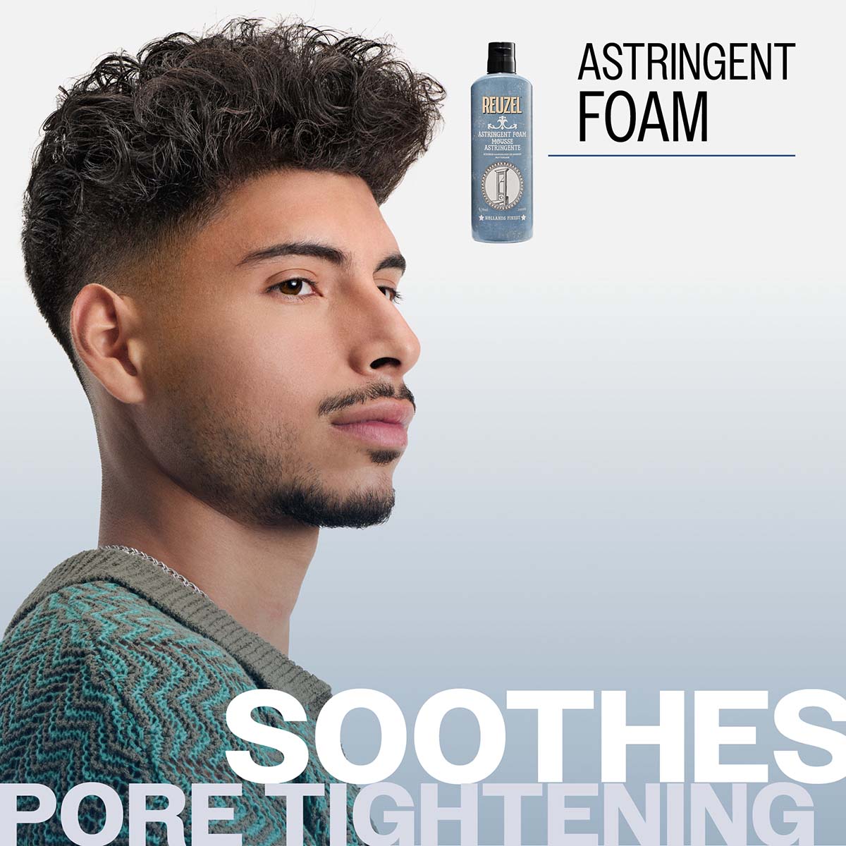 Astringent foam soothes pore tightening