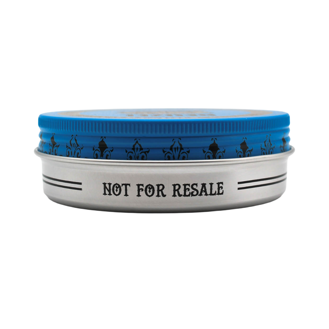 Blue Pomade labeled Not For Resale