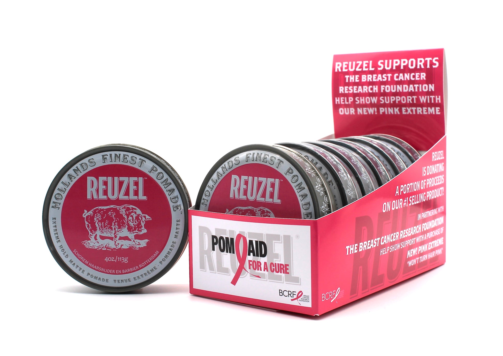 30% OFF (12) Pink Extreme Hold Pomades + FREE Merch Kit!