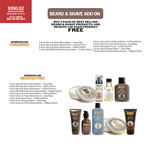 Vendor Shave Intro 2026 beard grooming kit with razor and shaving accessories, displayed on a clean surface.