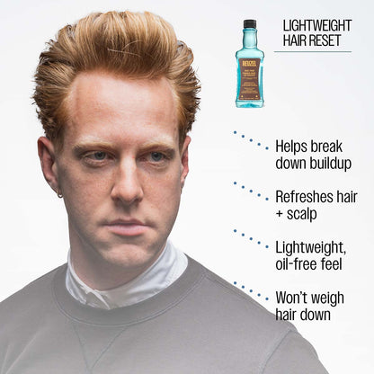 Reuzel hair tonic lightweight hair reset helps break down buildup refreshes hair and scalp lightweight oil-free feel wont weigh hair down