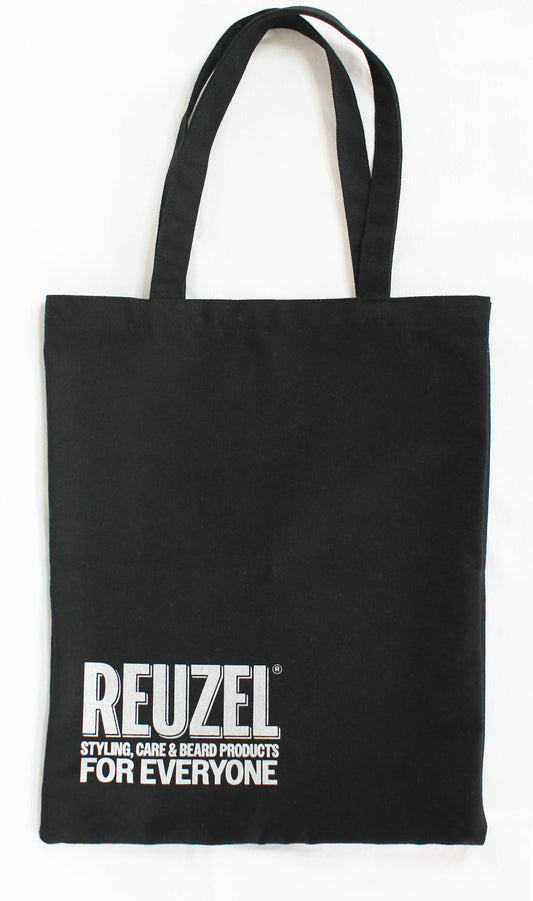 Pro REUZEL Black Tote Bag with holiday-themed design, featuring sturdy handles and spacious interior for daily use.
