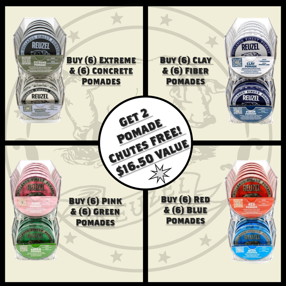 Buy (6) Concrete & (6) Extreme Pomades, Get (2) Pomade Displays FREE