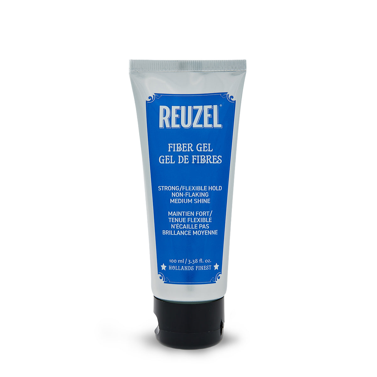 Reuzelinc Fiber Gel with firm hold, shown in front view, showcasing the gel's texture and packaging design.