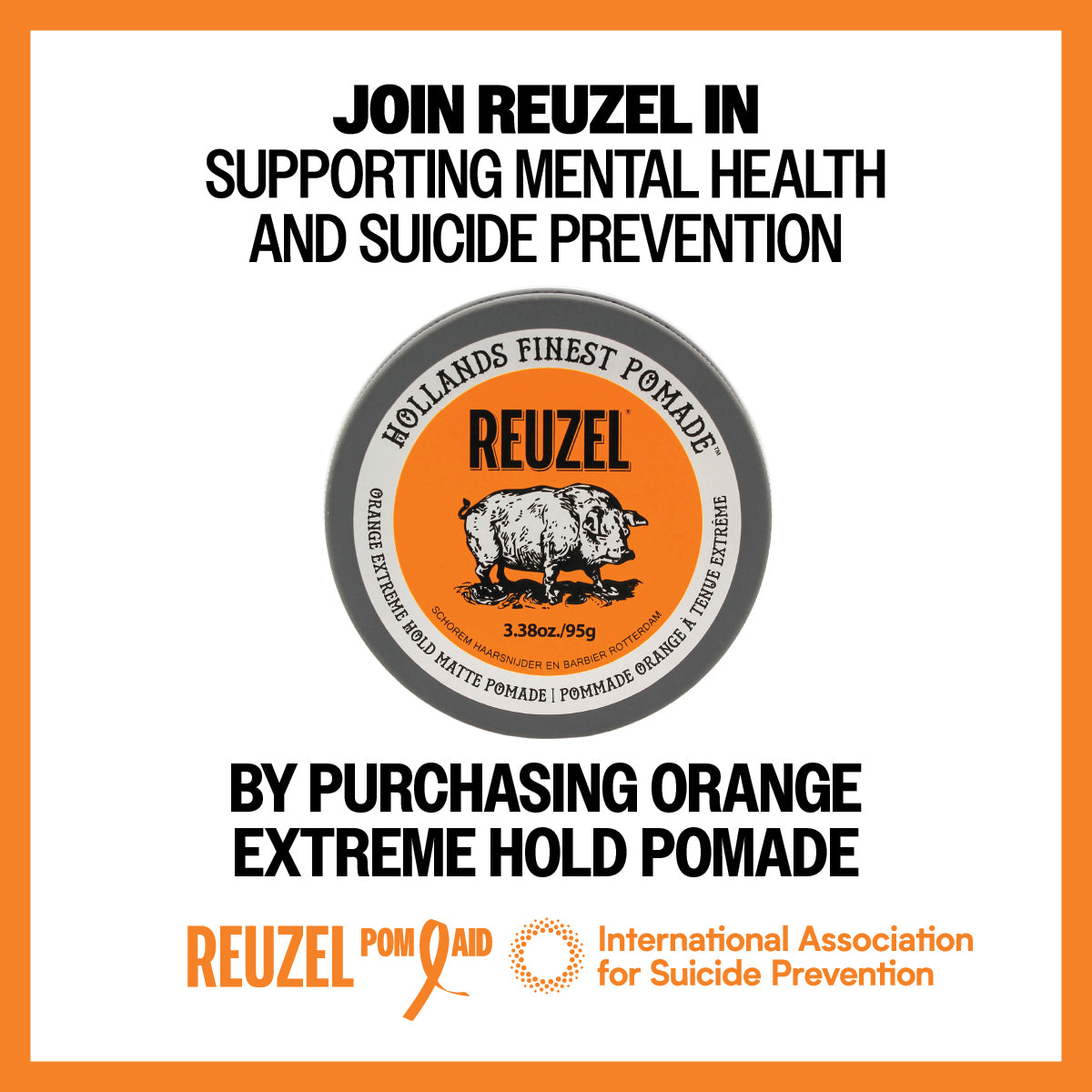 Promotional graphic for REUZEL.Reads as 