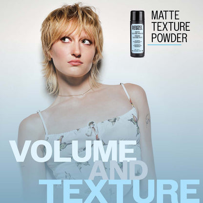 Close-up of Vendor matte texture powder in a container, showing its smooth, matte finish and fine powder consistency.