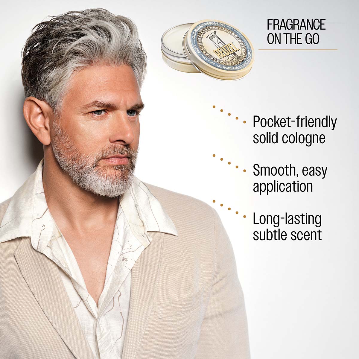 Reuzel wood spice cologne balm fragrance on the go pocket friendly soild cologne smooth easy application long-lasting subtle scent