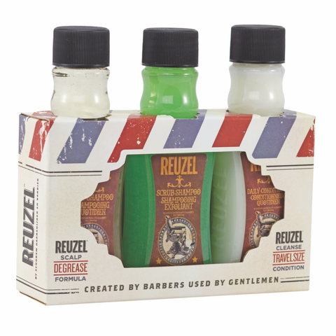 Travel Size Degrease Kit - Daily Conditioner, Scrub Shampoo, and Daily Shampoo. 